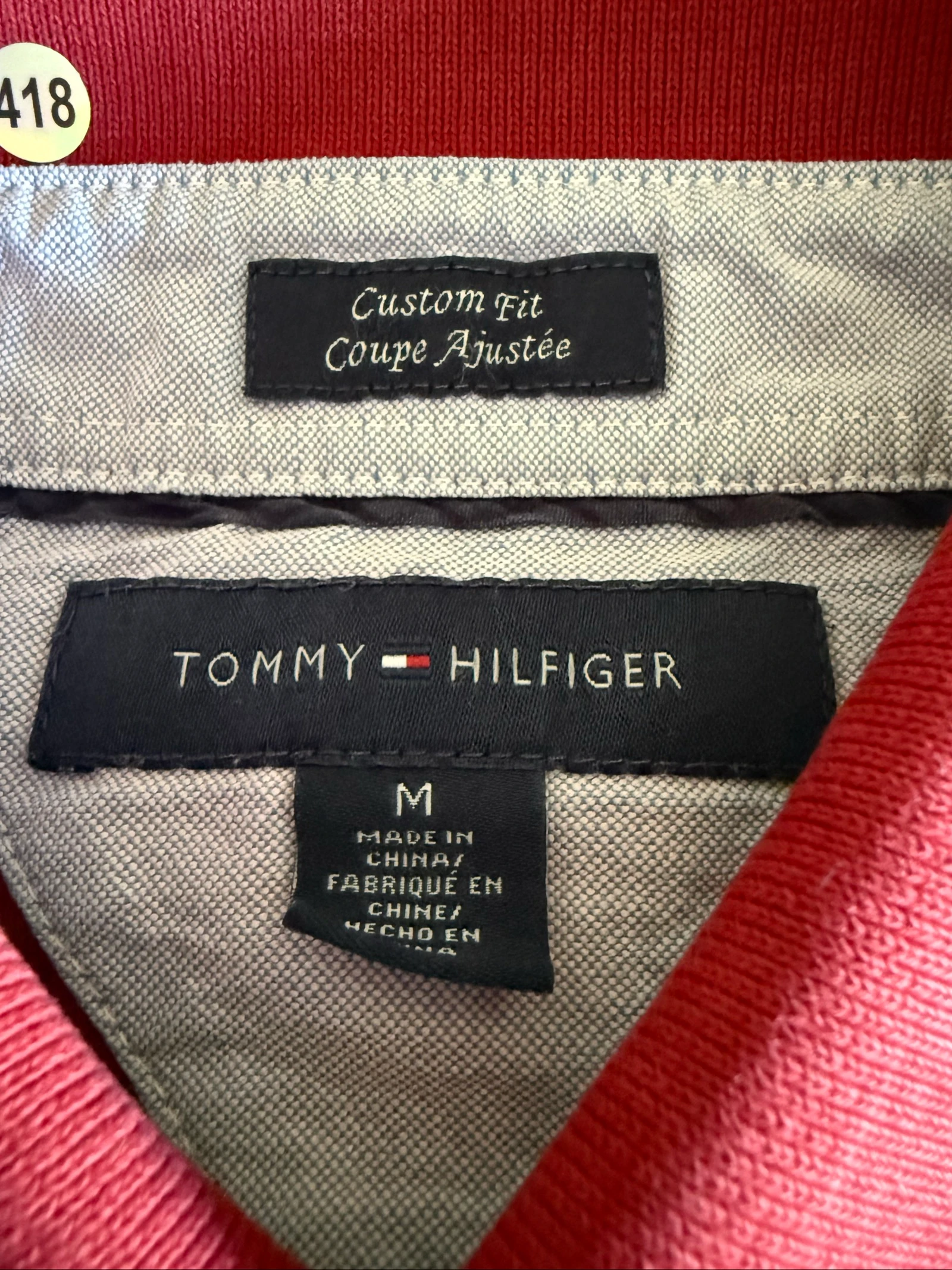Rode Tommy Hilfiger polo voor heren M Custom Fit – 100% katoen – photo 10